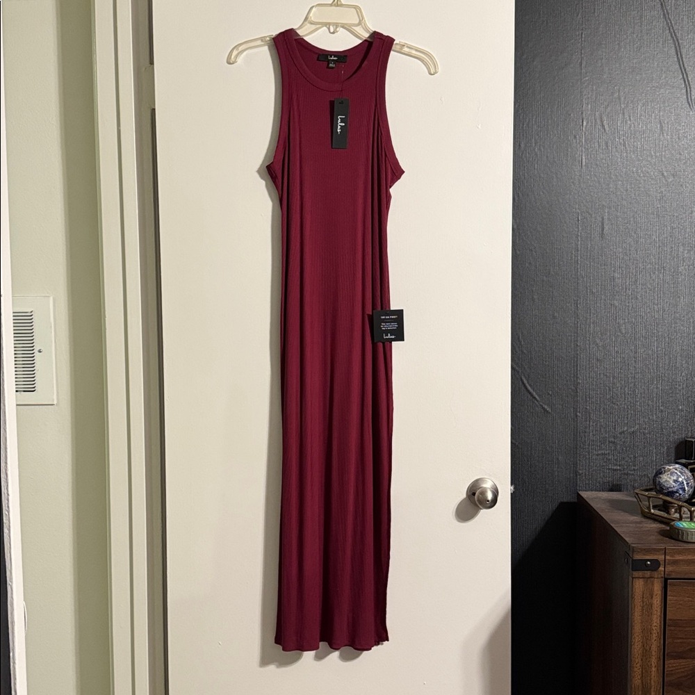 Lulu’s Burgundy Sleeveless Tank Maxi Dress